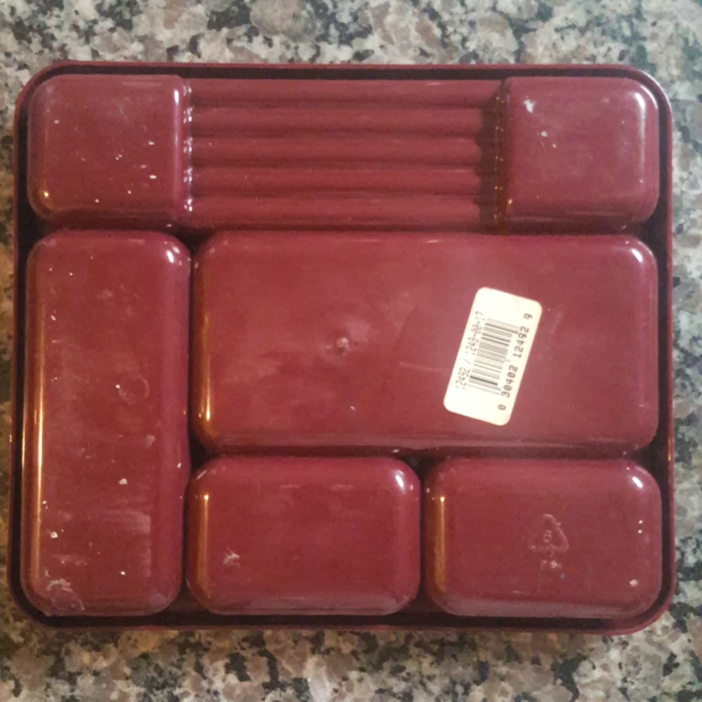 5 compartment burgundy pen/ paper clip tray used in excellent condition